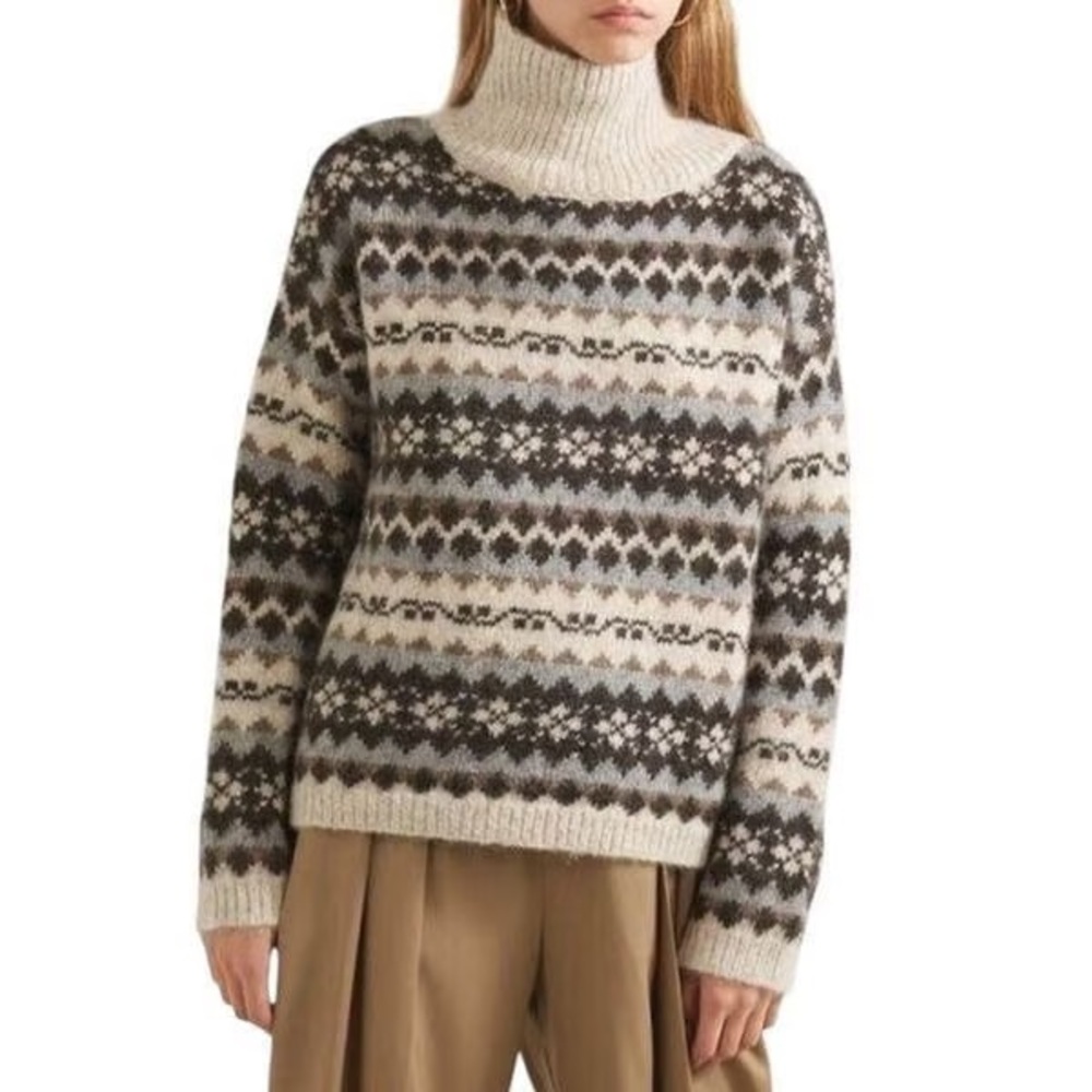 Nili Lotan Fair Aisle Alpaca Sweater. Catalina. Xs. EUC.